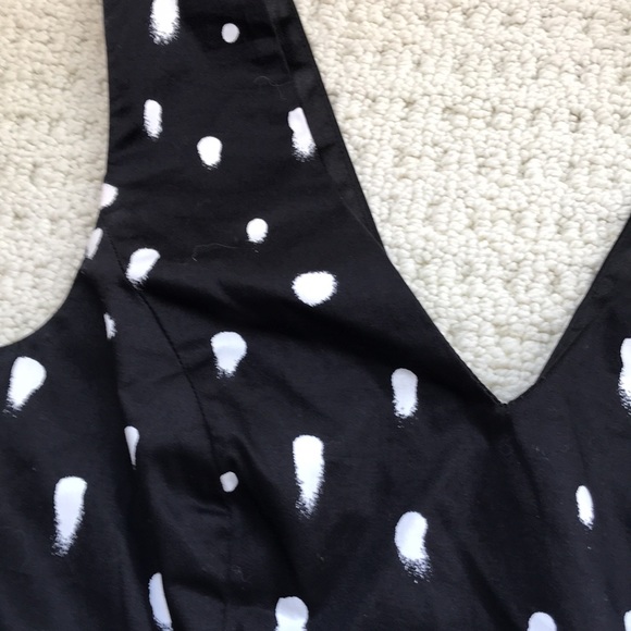 French Connection FCUK Black & White Sleeveless Sheath Dress Back Zip size 4 XS - Picture 2 of 9